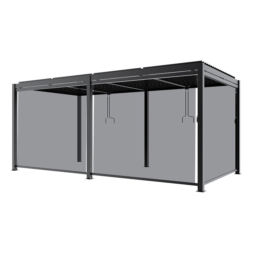 Dropdown Shade Screen Matte Black for 3m, 4m, 5.8m Pergolas W2.7m x H2.18m (Single) fit in 3m Side
