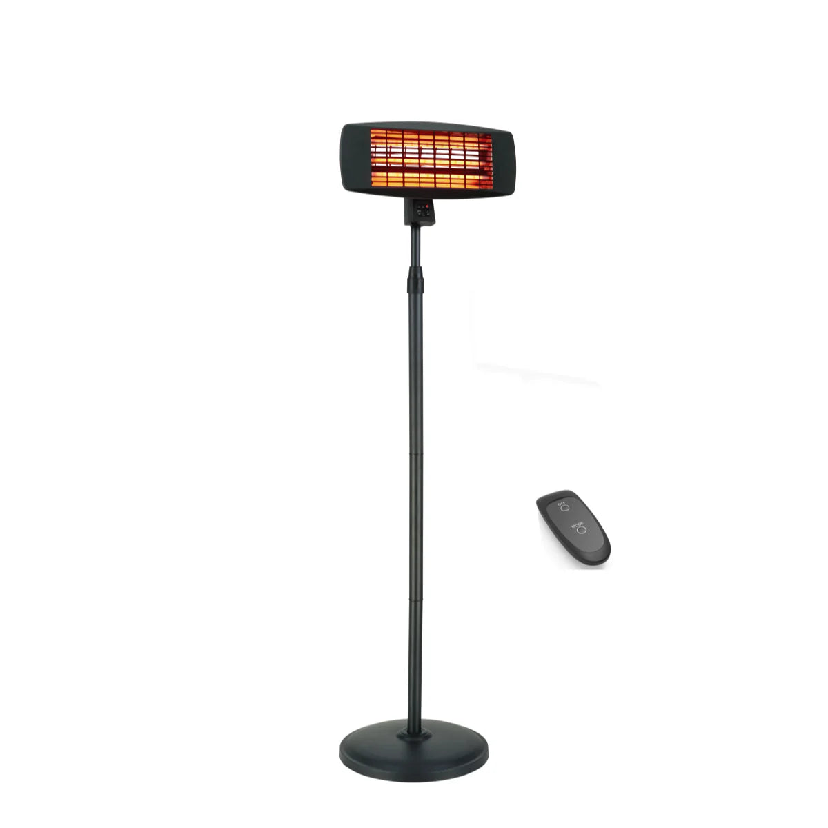 2kW Stand Mounted Patio Heater Square with Remote